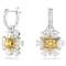 Swarovski Idyllia Drop Earrings Flower - Yellow Rhodium Plated