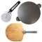 Old Stone Glazed Pizza Stone, Bamboo Peel, and Pizza Cutter Set #1