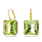 Swarovski - Millenia Drop Earrings - Square Cut - Green / Gold