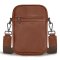 CHAMPS Onyx Collection Leather Vertical Cross-Body Bag - Brown