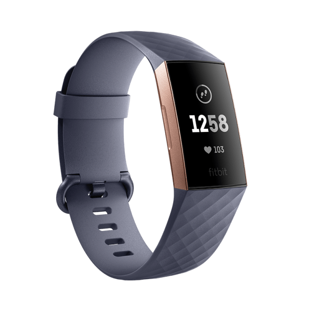 Fitbit Charge 3 Fitness Tracker with Heart Rate Monitor - Blue Grey/Rose Gold #1