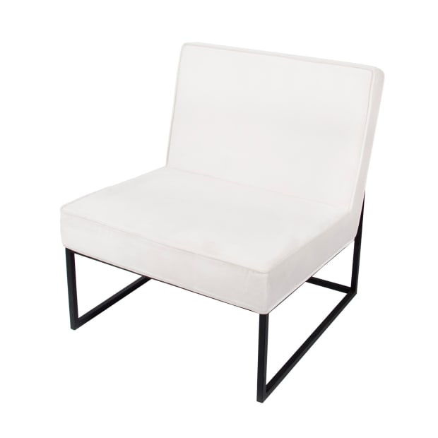 Home Details Wide Velvet Chair - Ivory