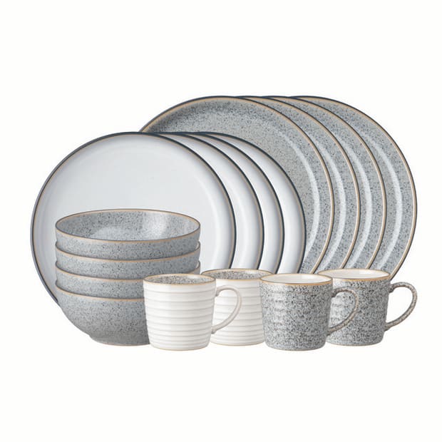 Denby Studio Grey 16-Piece Dinnerware Set