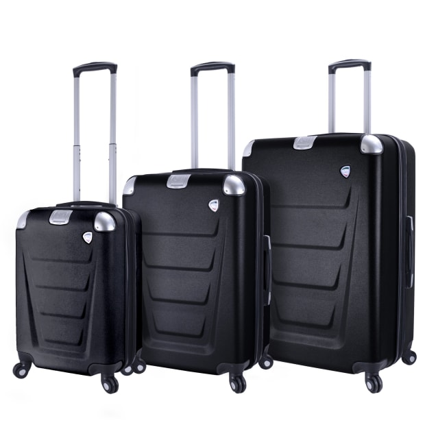 Mia Toro Accadia Hardside 3-Piece Spinner Set - Black