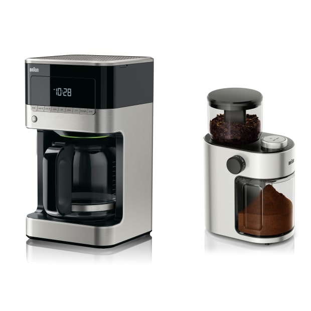 Braun BrewSense Drip Coffee Maker and Braun Electric Conical Burr Coffee Grinder Combo