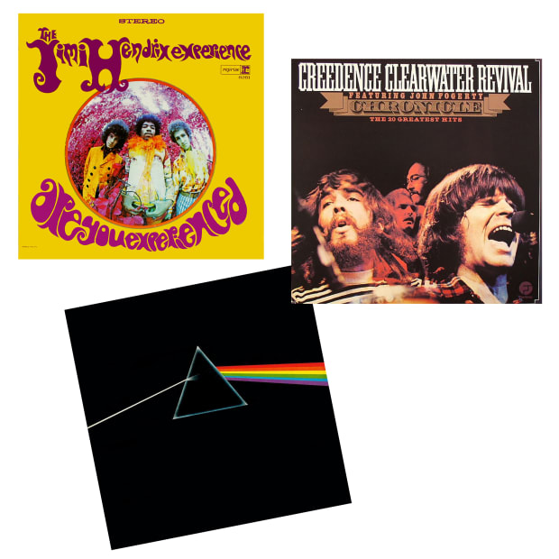 The Roots Of Rock Collection Vinyl Records Bundle - Chronicle: 20 Greatest Hits The Dark Side Of The Moon & Are You Experienced #1