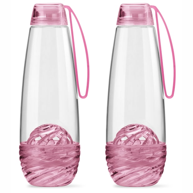 Guzzini On The Go Water Bottle with Infuser H2O - Set of 2 - Mauve/Pink #1