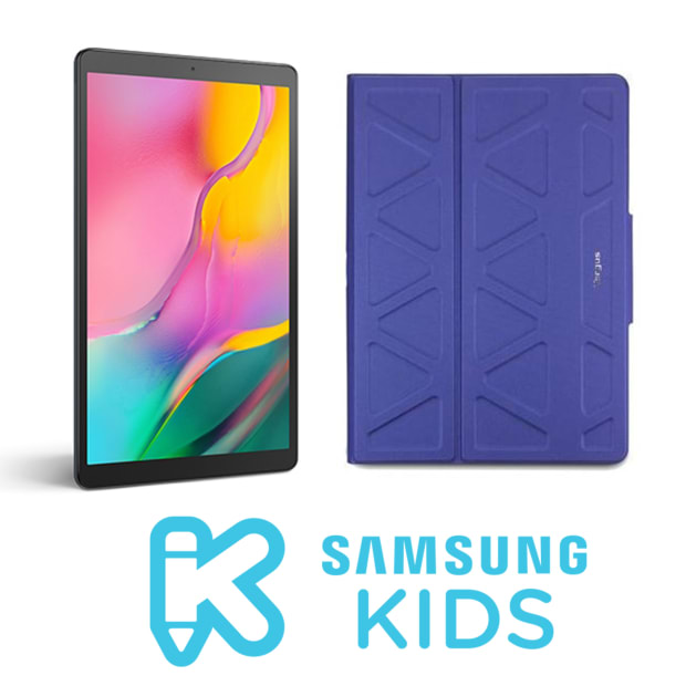 Samsung Galaxy Tab A Tablet with Cover and Samsung Kids App Subscription