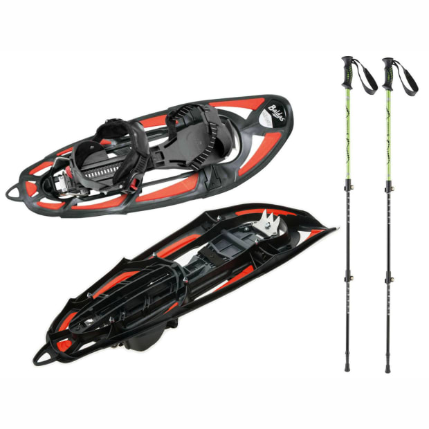 Ferrino Baldas Miage Special Snowshoes with Totem 3-Section Telescopic Trekking Poles