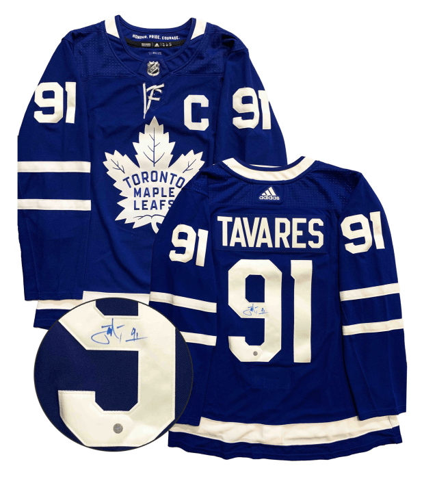 Frameworth John Tavares Signed Jersey Toronto Maple Leafs Pro Adidas Blue with "C"