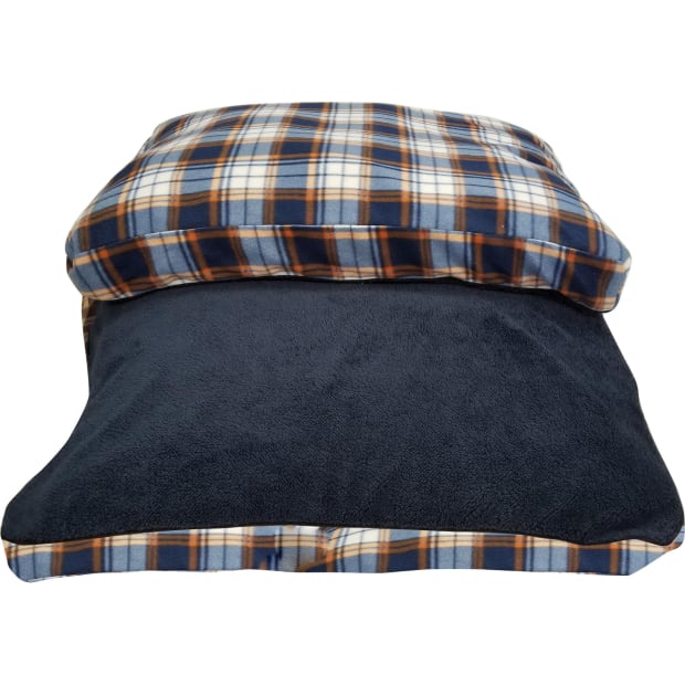 Danazoo Rachel Sherpa Top Rectangle Pet Bed - Blue Plaid #1