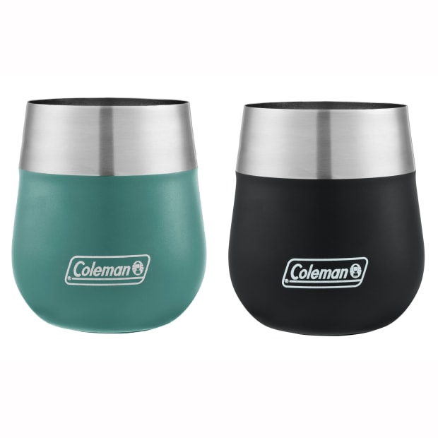 Coleman 4-Piece Claret Insulated Stainless Steel Wine Glass - 2x Seafoam and 2x Black #1