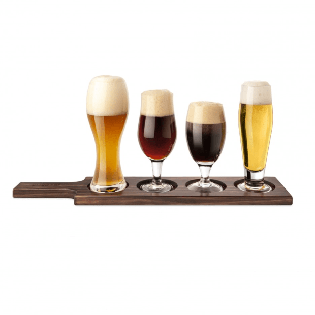 Final Touch Dark Wood 6 Piece Beer Tasting Paddle Set #1