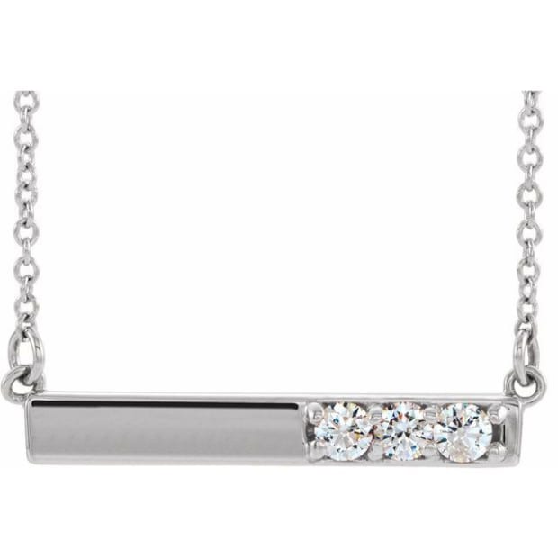 Karing 10KT Bar Pendant with Diamonds