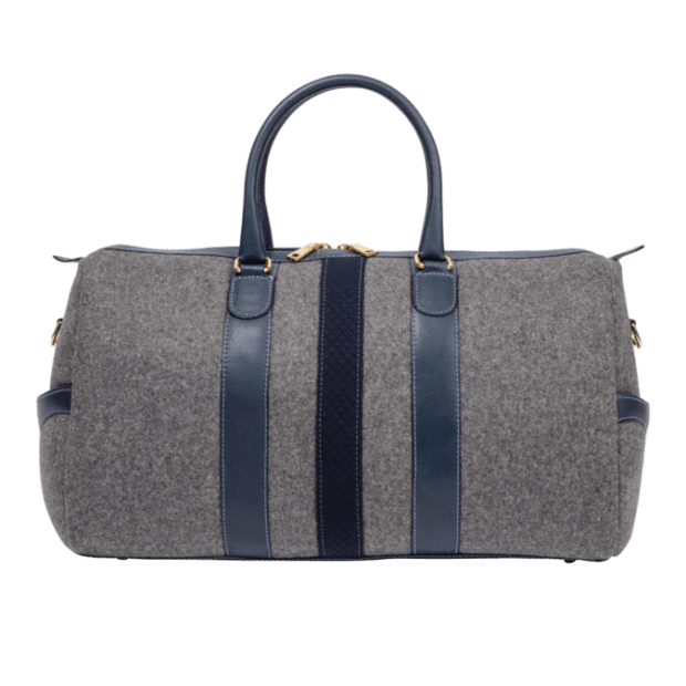 Monte & Coe Wool Weekender Bag - Grey & Navy #1