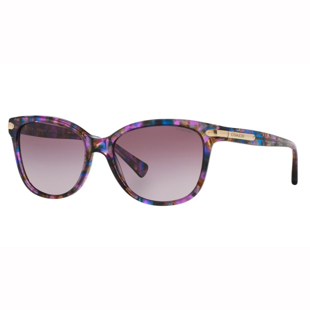 Coach L109 Cat Eye Sunglasses - Confetti Purple Frame and Purple ...