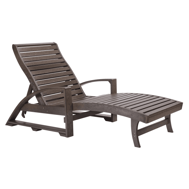 C.R. Plastic St. Tropez Chaise Lounge with Hidden Wheels - Chocolate