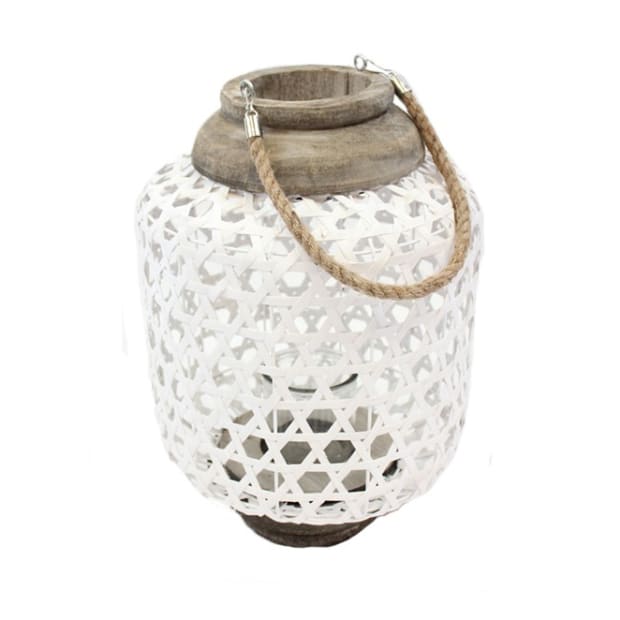 Koppers Home White Woven Lanterns - Set of 2