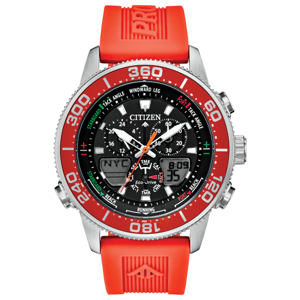 Citizen Men's Eco-Drive Promaster Marine Sailhawk Analog-Digital Orange Strap Watch #1