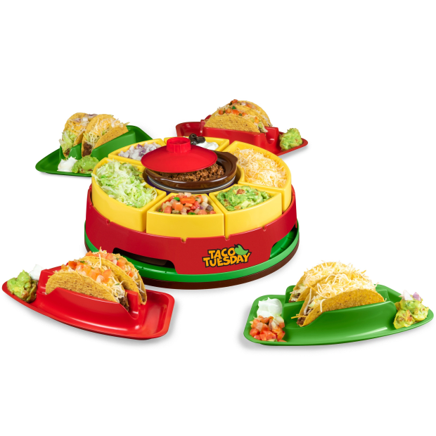 Nostalgia™ Taco Tuesday Heated Lazy Susan Taco Bar #1