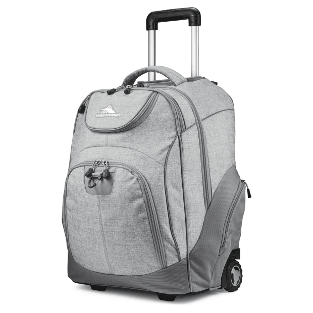 High Sierra Powerglide Wheeled Backpack Silver Heather AIR MILES