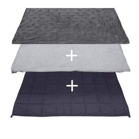 Get Hush® 2-in-1 Weighted Blanket Bundle: Summer & Winter - Charcoal