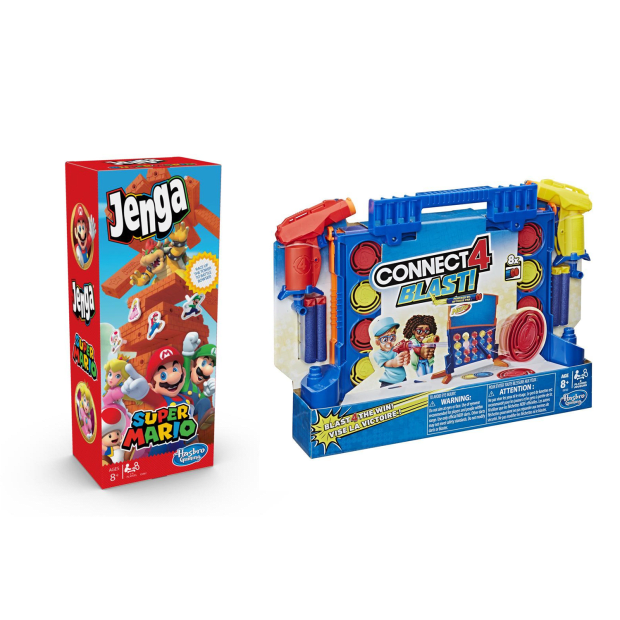 Hasbro Jenga: Super Mario Edition and Connect 4 Blast! Game Bundle #1