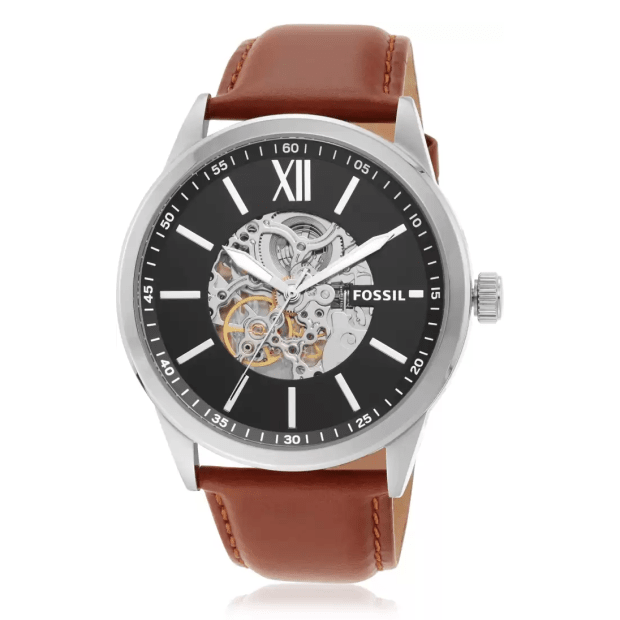 Fossil Flynn 48mm Automatic Brown Leather Watch #1