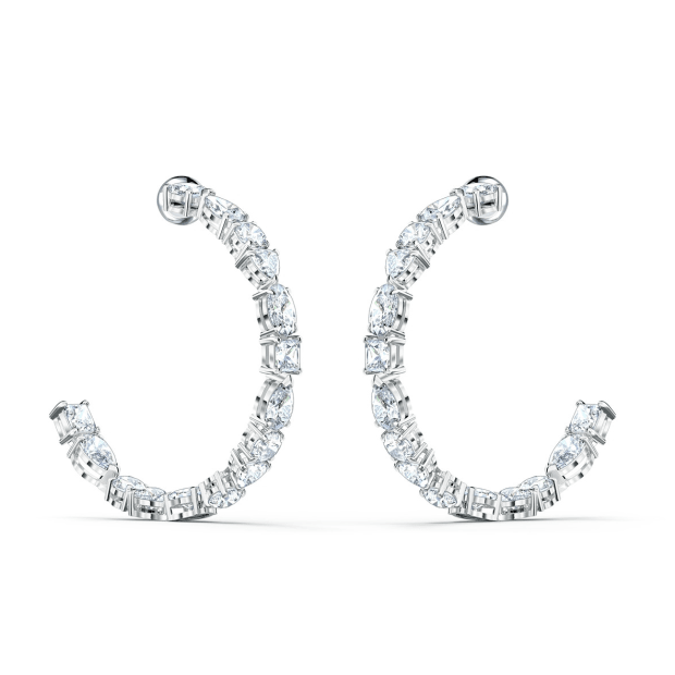 Swarovski Tennis Deluxe Mixed Hoop Pierced Earrings #1