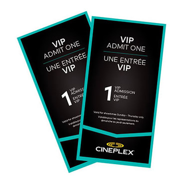 Cineplex Entertainment - VIP Admission (Package of 2)