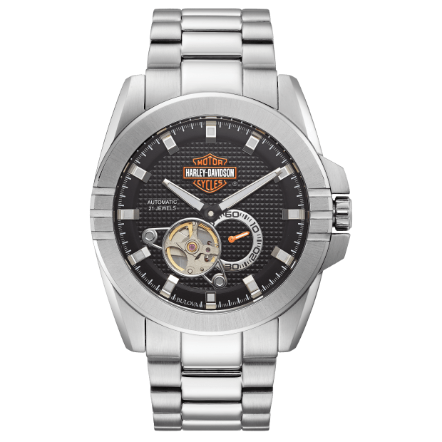 Bulova Harley Davidson Men's Automatic Throttle Stainless Steel Watch #1