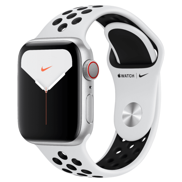 Apple Watch Nike Series 5 Silver Aluminum Case with Pure Platinum 