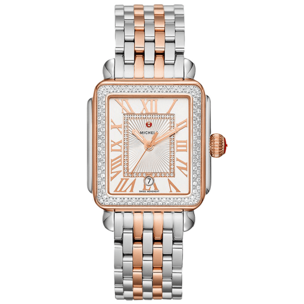 Michele Deco Madison Two-Tone 18K Pink Gold Diamond Watch #1