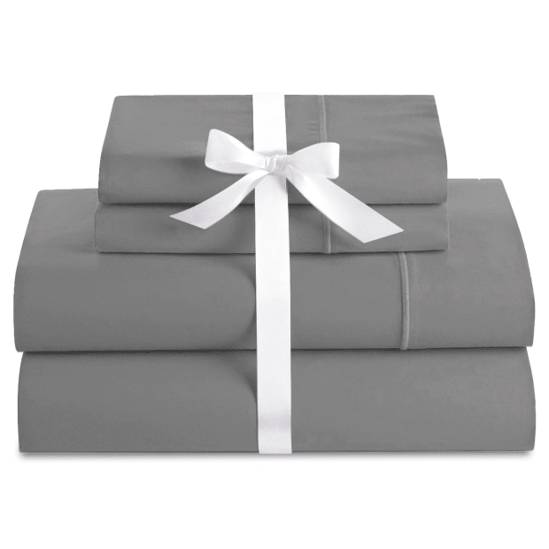 Cuddle Down Deluxe Impressions 500TC Cotton Sateen 4-Piece Sheet Set - Steel - King