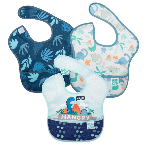 Bumkins 3-Pack SuperBib®: Hangry, Dinosaurs and Blue Tropic #1