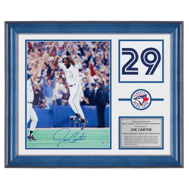 Joe Carter Blue Jays Autographed Signed 1993 World Series Home Run 20x24  Number Frame
