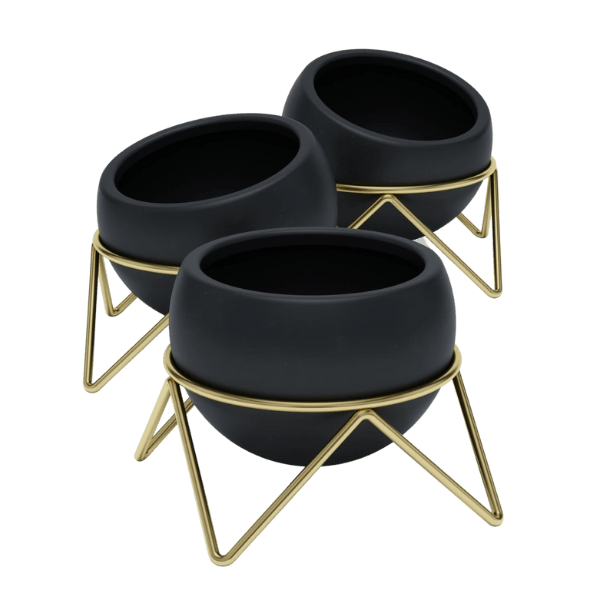 Umbra® Potsy Planter Set of 3 – Black/Brass #1