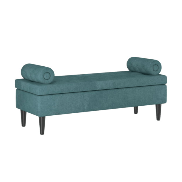 Worldwide Home Furnishings Adith Storage Ottoman – Aqua #1