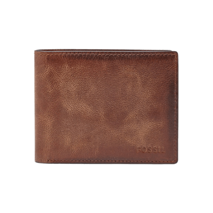 Fossil Derrick RFID Flip ID Bifold - Brown #1