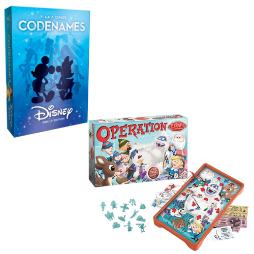 USAopoly Codenames: Disney Family Edition and Operation: Rudolph the Red Nose Reindeer Bundle