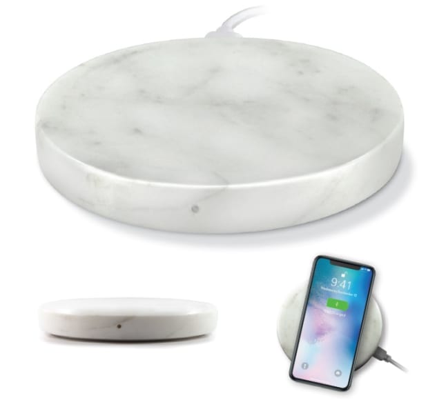 iQ® Qi Real Marble Wireless Charging Pad - WHITE