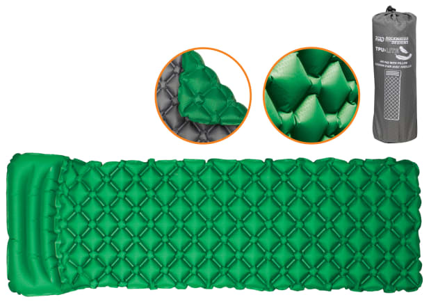 Rockwater Designs TPU-LITE Auto Inflate/Deflate AIR PAD With Built-In Pillow
