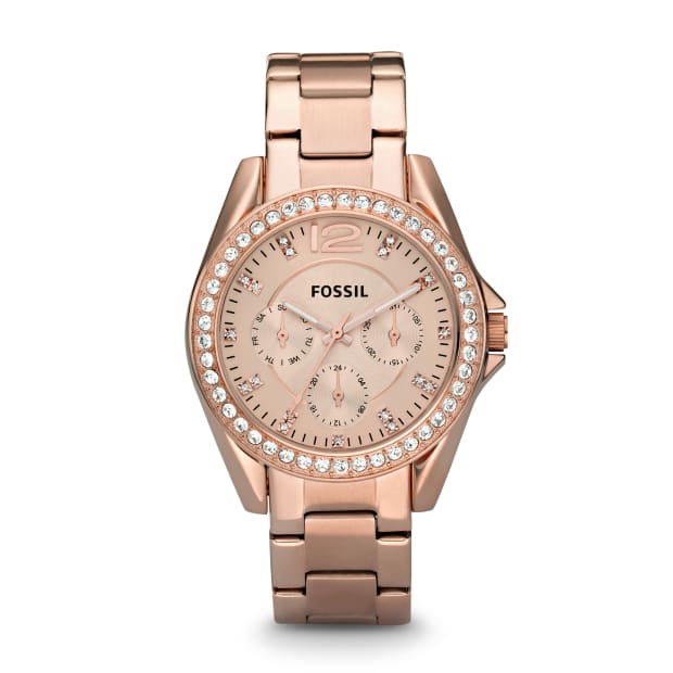 Fossil Riley Multifunction Rose-Tone Stainless Steel Watch