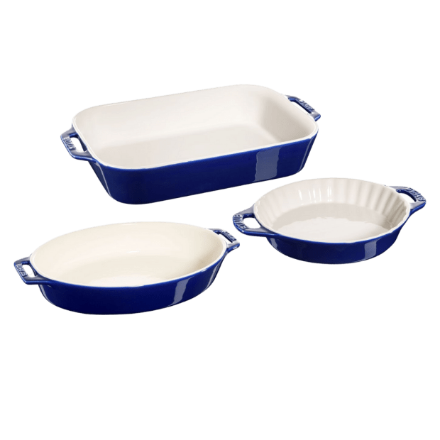 Staub Ceramique 3-Piece Ovenware Set – Dark Blue