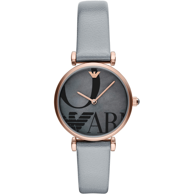 Emporio Armani Two-Hand Blue Leather Watch #1