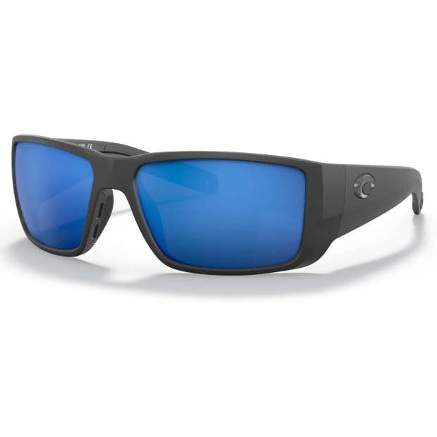 Costa® Blackfin Pro Mens Sunglasses - Matte Black/Blue Mirror #1