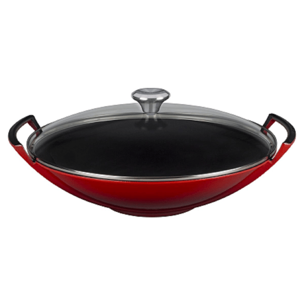 Le Creuset 4.8L Wok with Glass Lid - Cerise
