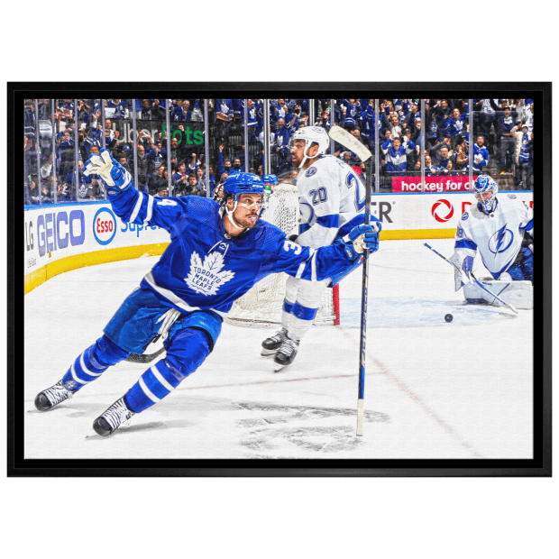 Frameworth Auston Matthews Framed Toronto Maple Leafs 20x29 Celebration Canvas