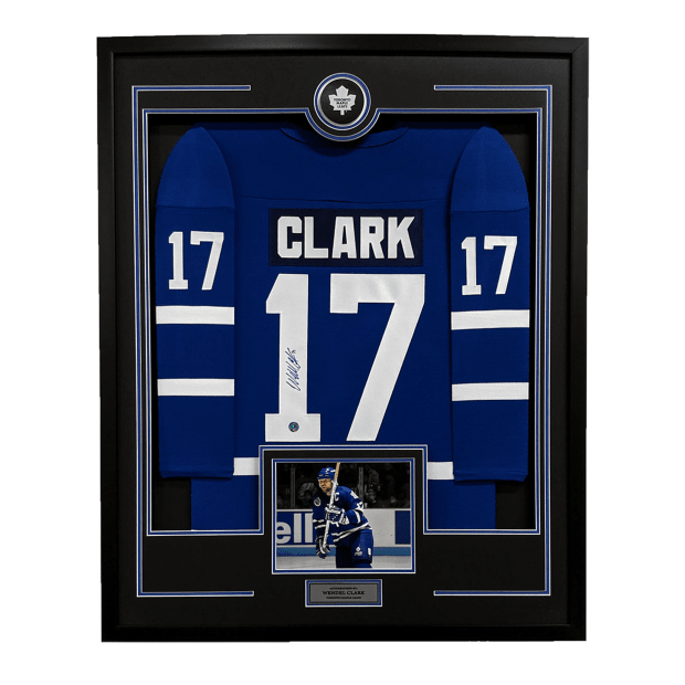 AJ Sports WENDEL CLARK Autographed Toronto Maple Leafs 36x44 Framed Jersey Display