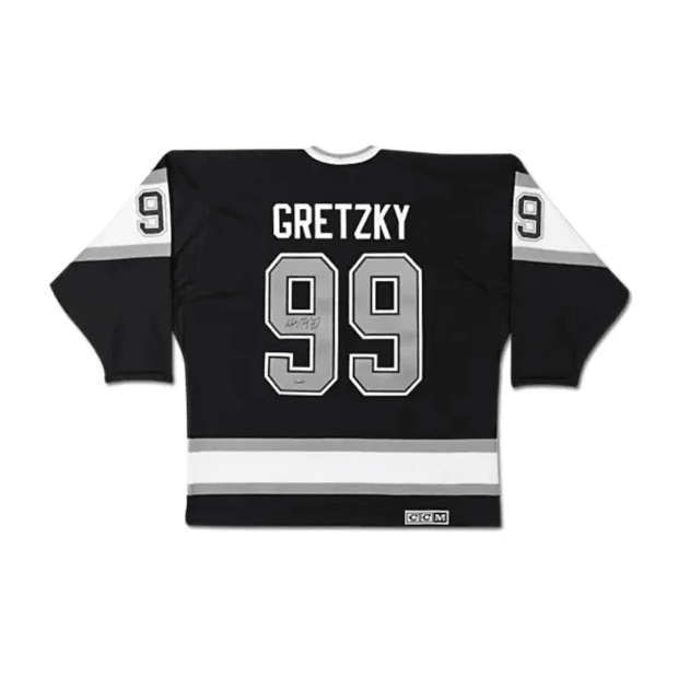 Upper Deck Authentic+Wayne Gretzky Auto La Kings Jersey Black